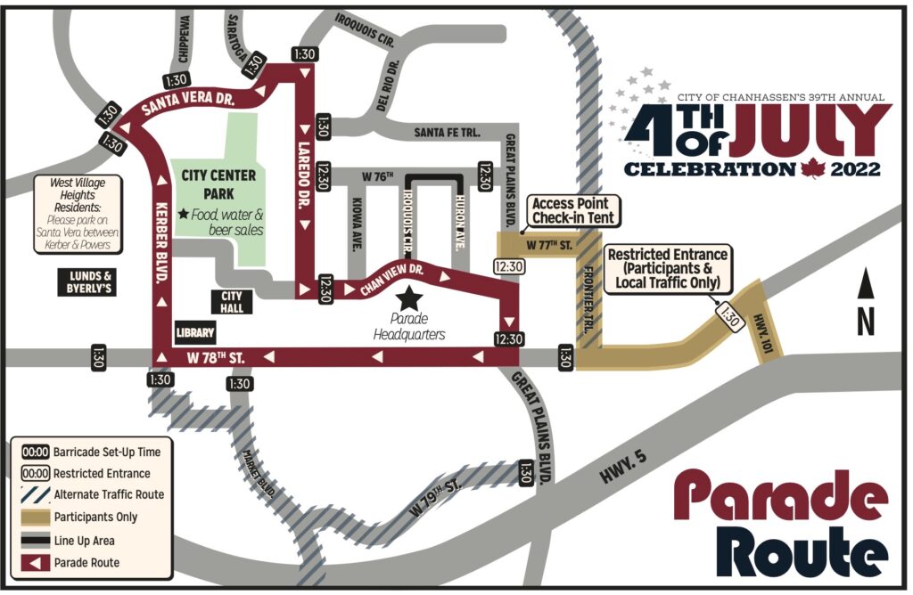 Chanhassen 4th of July Parade route